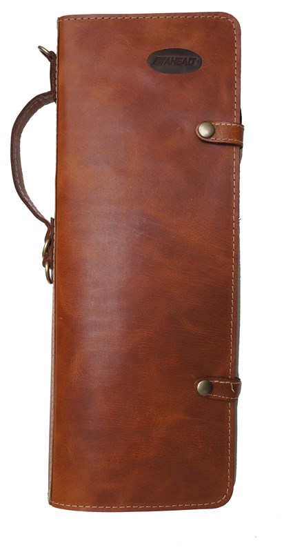 Ahead Handmade Leather Stick Case w/Drum Key Holder, Brown 