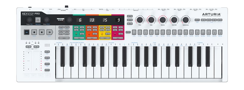 Arturia Keystep Pro Controller Keyboard, White, Ex-Display