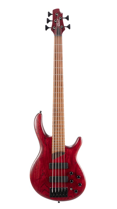 Cort B5 Element 5-String Bass, Open Pore Burgundy Red
