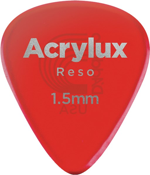 D'Addario 1AR7 Acrylux Reso Standard Pick, 1.5mm, 3 Pack