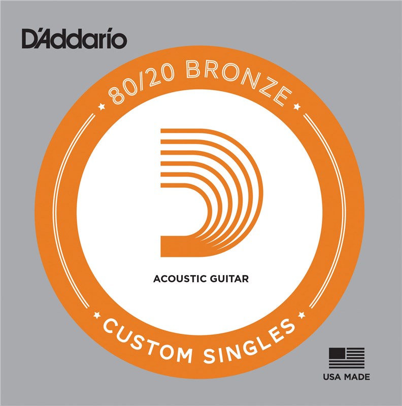 D'Addario BW023 80/20 Bronze Wound Single String, 23