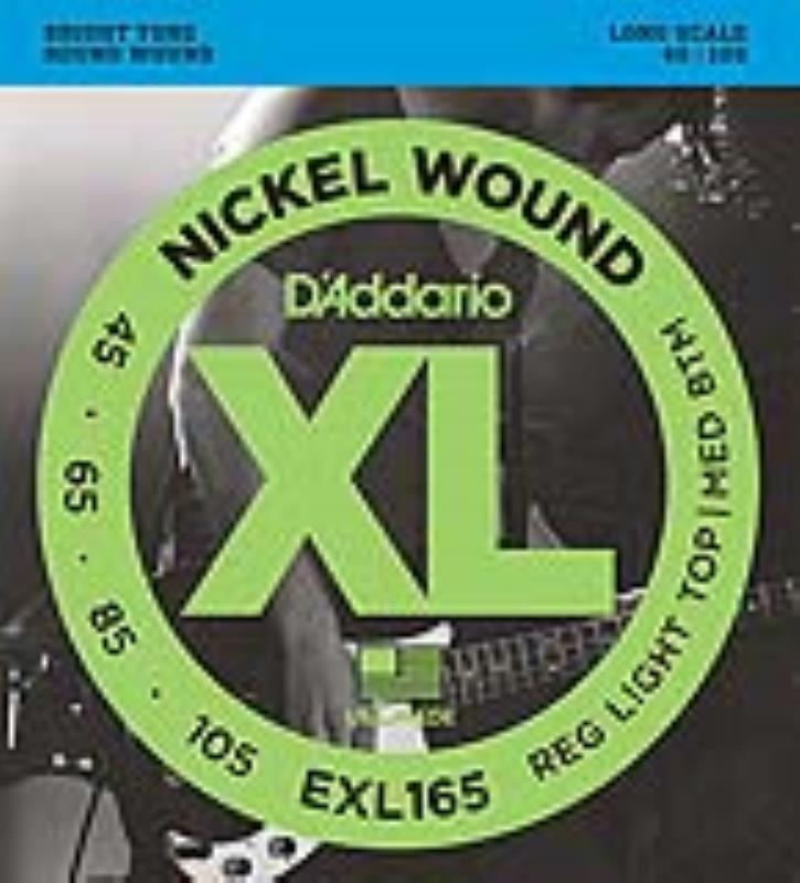 D'Addario EXL165 Nickel Wound Bass, Custom Light, 45-105 Long Scale Bass Guitar String