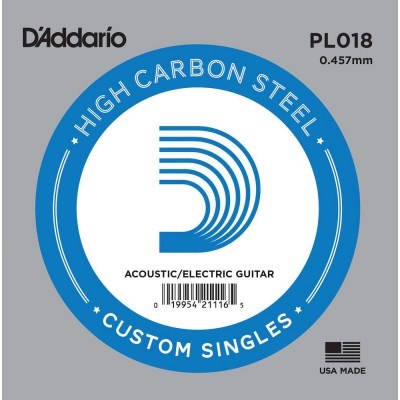 D Addario PL018 Plain Steel Acoustic Electric Single GAK