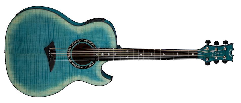 SOLD - Dean Exhibition Thin-Body Acoustic Bass in Faded Denim