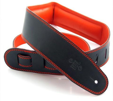 DSL GEG25 Garment Leather Strap, Black/Orange