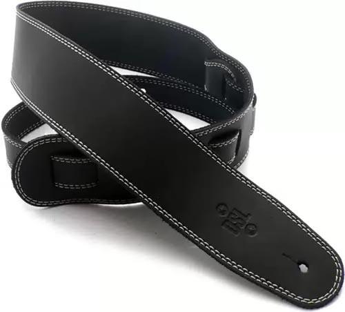 DSL SGE25 Leather Strap with Stitching, Black/Beige