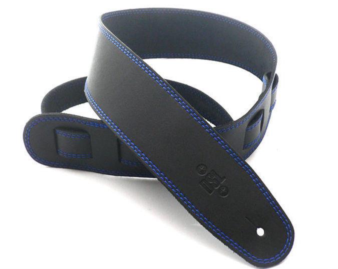 DSL SGE25 Leather Strap with Stitching, Black/Blue