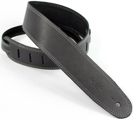 DSL SGE25 Leather Strap with Stitching, Black/Grey
