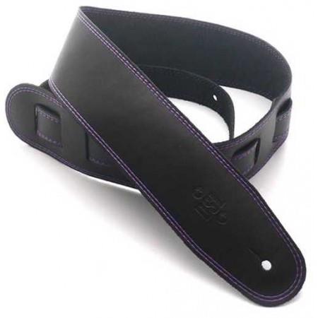 DSL SGE25 Leather Strap with Stitching, Black/Purple