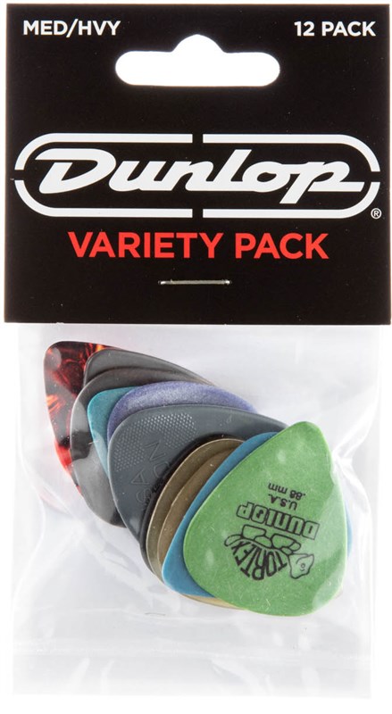 Dunlop Accessories Dunlop PVP102 Pick Variety Pack, Medium/Heavy, 12 Pack