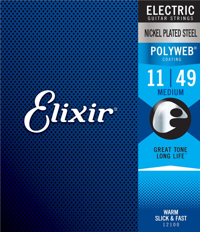 Elixir 12100 Nickel Plated Steel Polyweb Electric, Medium, 11-49