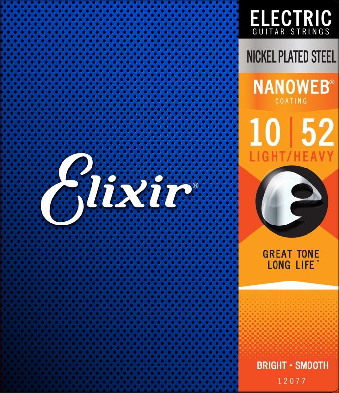 Elixir 12077 Nickel Plated Steel Nanoweb Electric, Light Heavy, 10-52