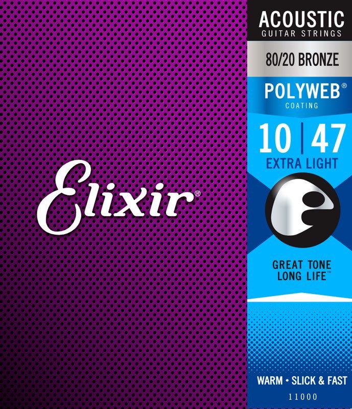 Elixir 11000 80/20 Bronze Polyweb Acoustic, Extra Light, 10-47