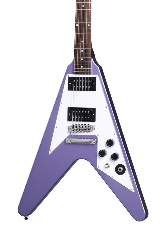 Epiphone Kirk Hammett 1979 Flying V, Purple Metallic Electric Guitar