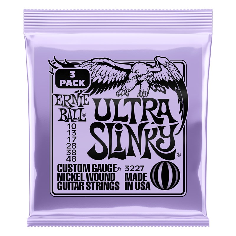 Ernie Ball 3227 Ultra Slinky, 10-48, 3 Pack Electric Guitar String