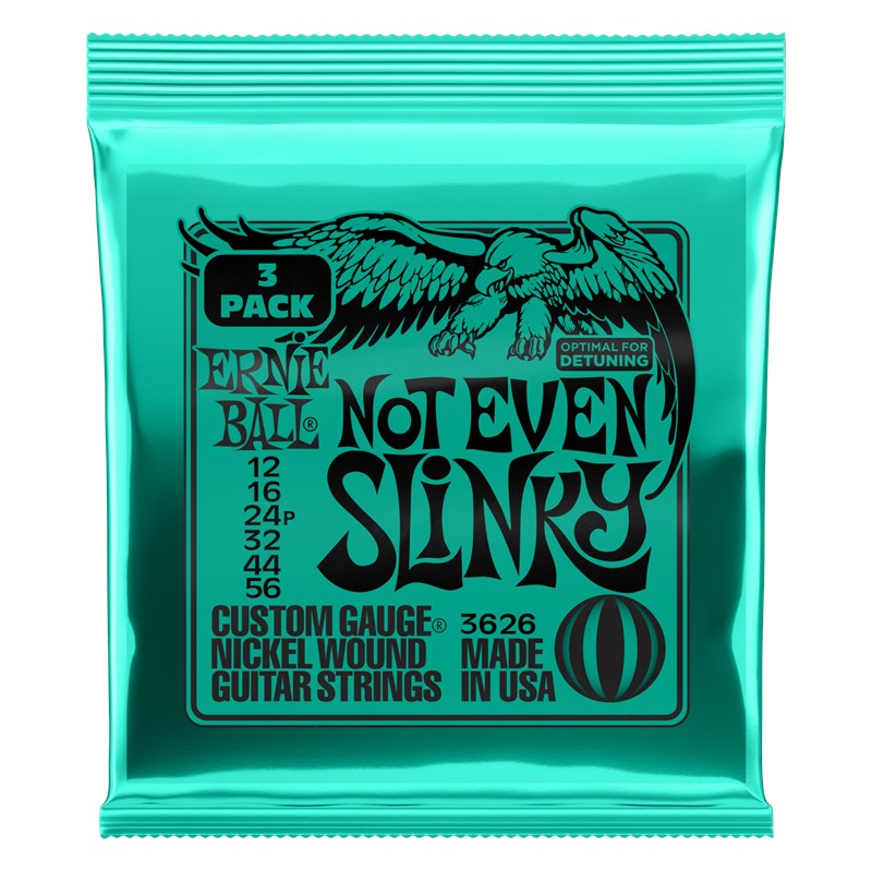 Ernie Ball 3626 Not Even Slinky, 12-56, 3 Pack Electric Guitar String