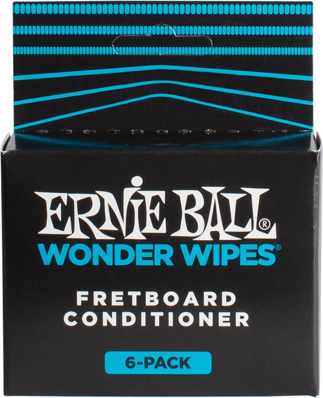 Ernie Ball 4276 Wonder Wipes Fretboard Conditioner, 6 Pack