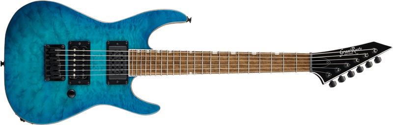 ESP G-MR-MINI/QM Grass Roots Travel Guitar, Aqua Marine