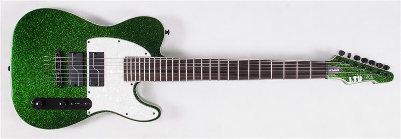 ESP LTD SCT-607B Baritone Stephen Carpenter with Case, 7 String, Green Sparkle