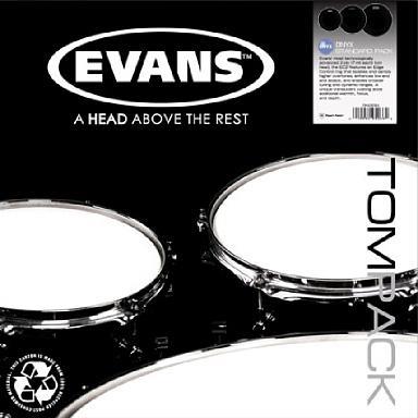 Evans ETP-ONX2-F Onyx Coated Drum Head Pack, Fusion