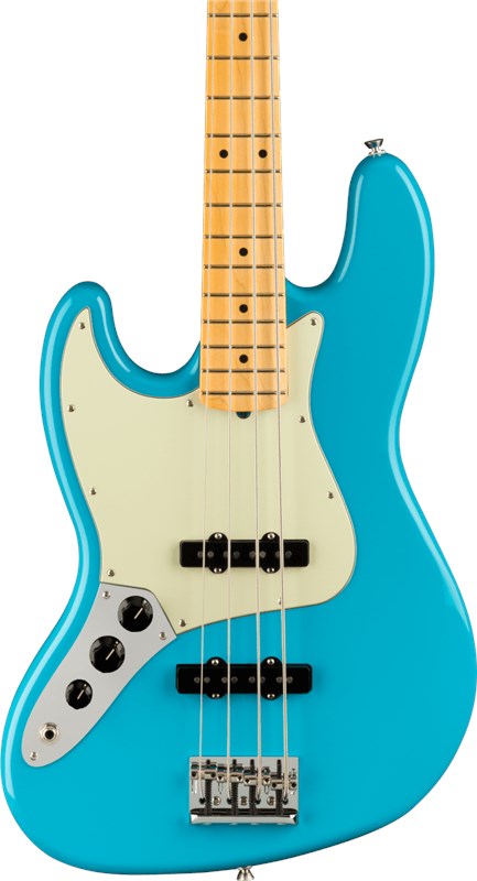 Fender American Professional II Jazz Bass, Maple Fingerboard, Miami Blue, Left Handed