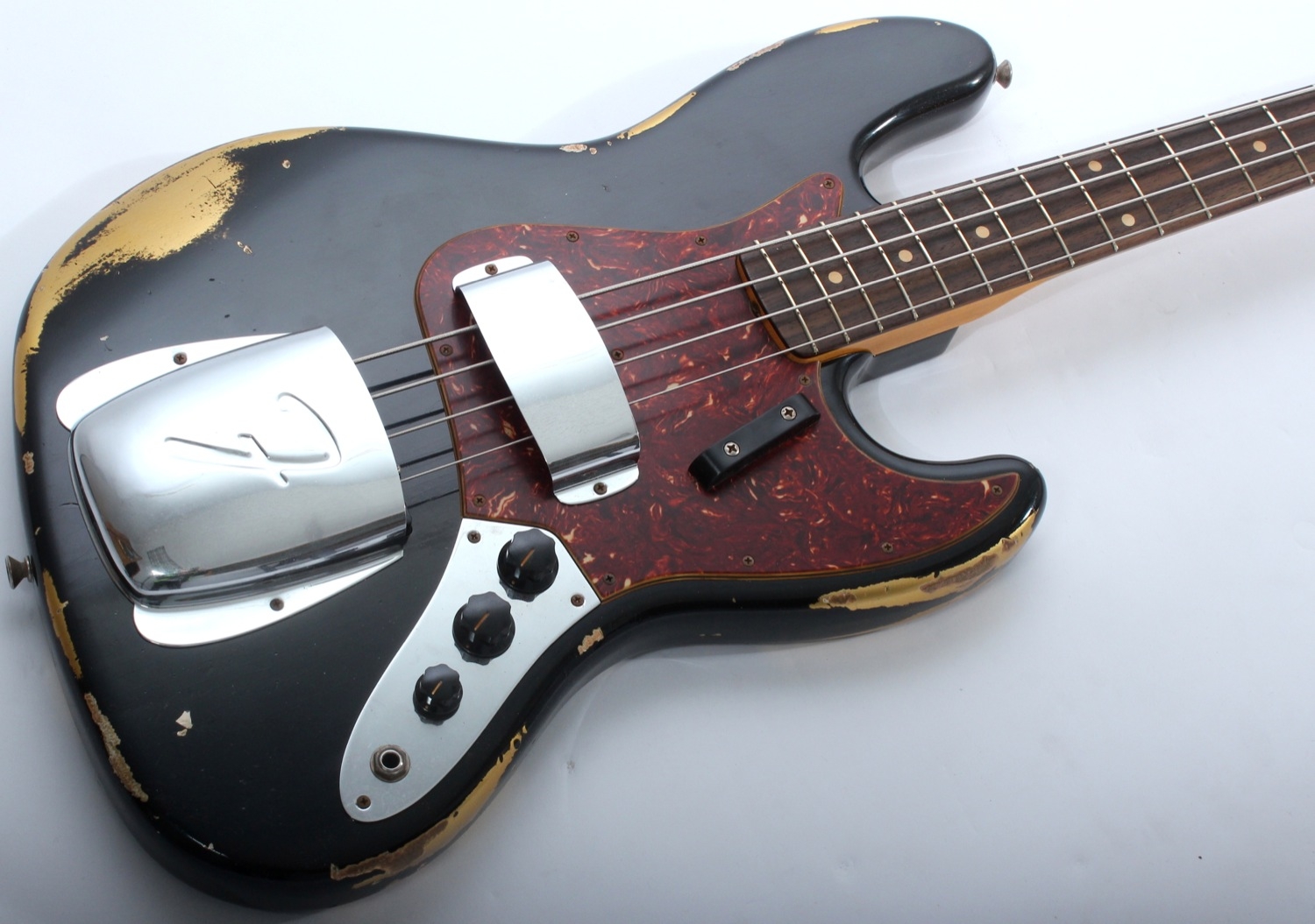 Fender Custom Shop '64 Jazz Bass Heavy Relic (Black over Aztec Gold)