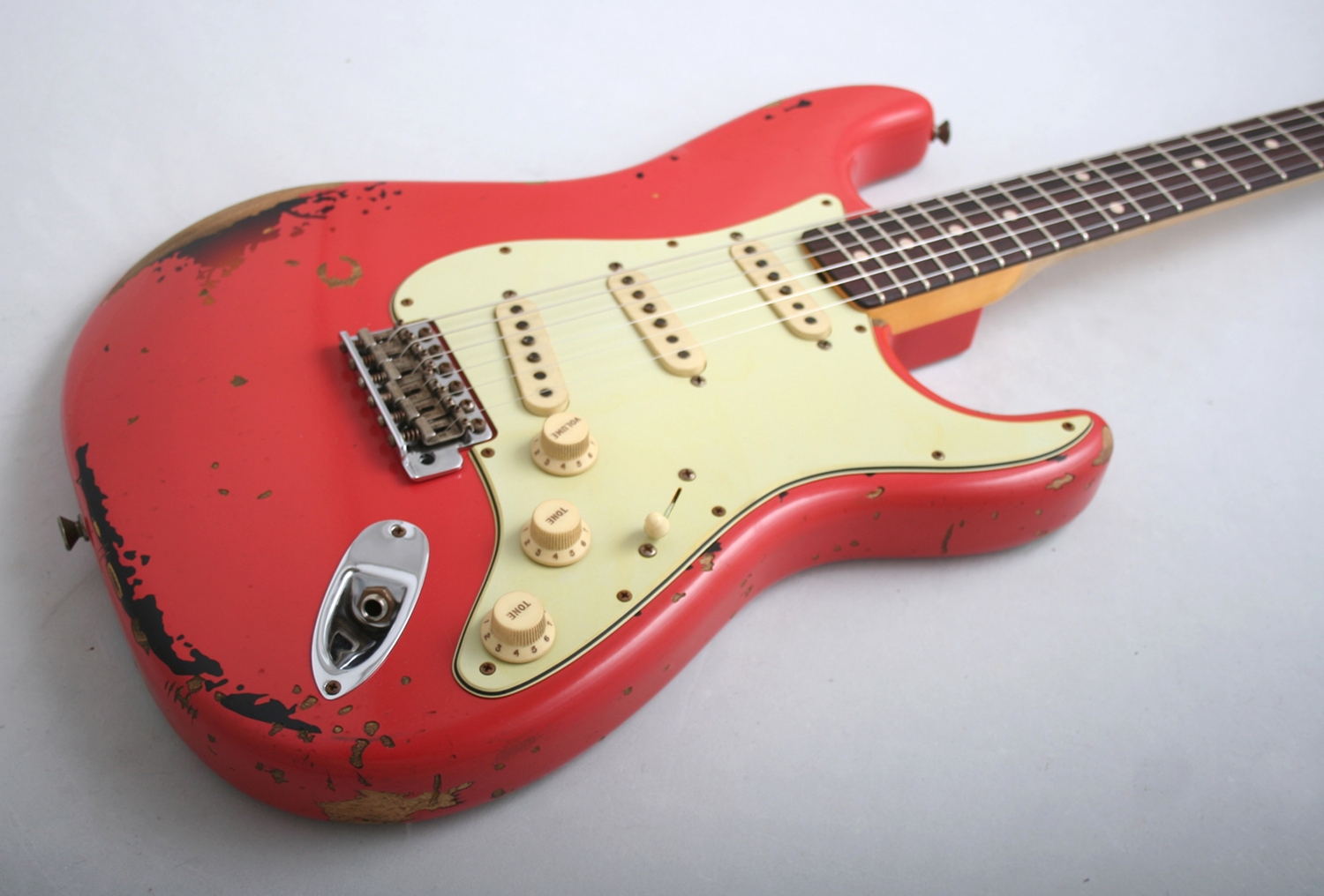 Fender Custom Shop Michael Landau Signature 1963 Stratocaster Relic Fiesta Red Over 3 Colour 8248