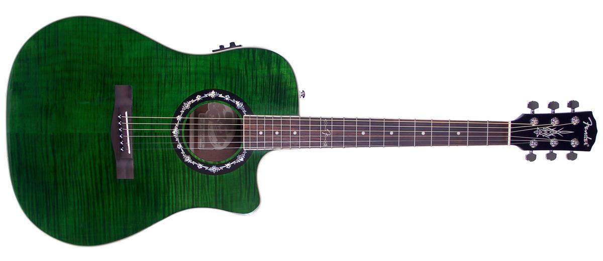 Fender T-Bucket 300CE Upgraded (Transparent Green, Flame Maple)