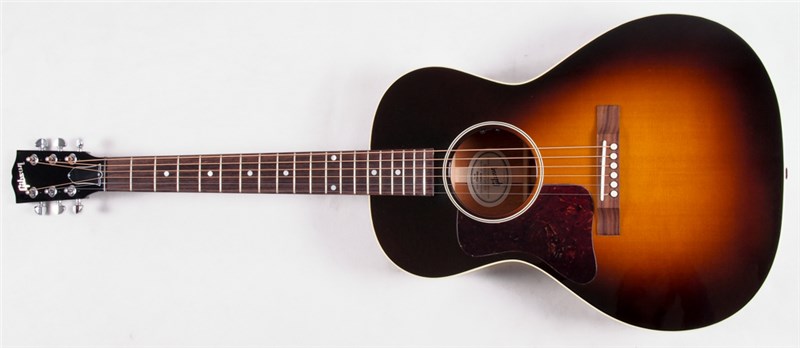 left handed sunburst acoustic guitar