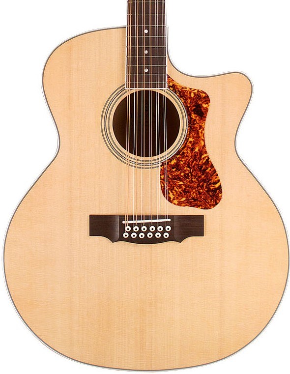 Guild F-2512CE Deluxe 12 String Jumbo Electro Acoustic, Flamed Maple, Blonde