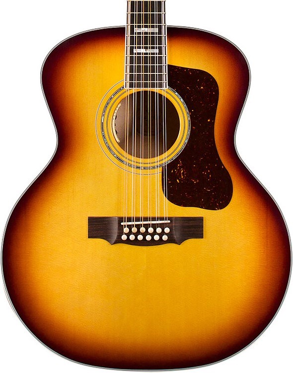 Guild USA F-512E Maple 12-String Electro-Acoustic Guitar, Antique Burst
