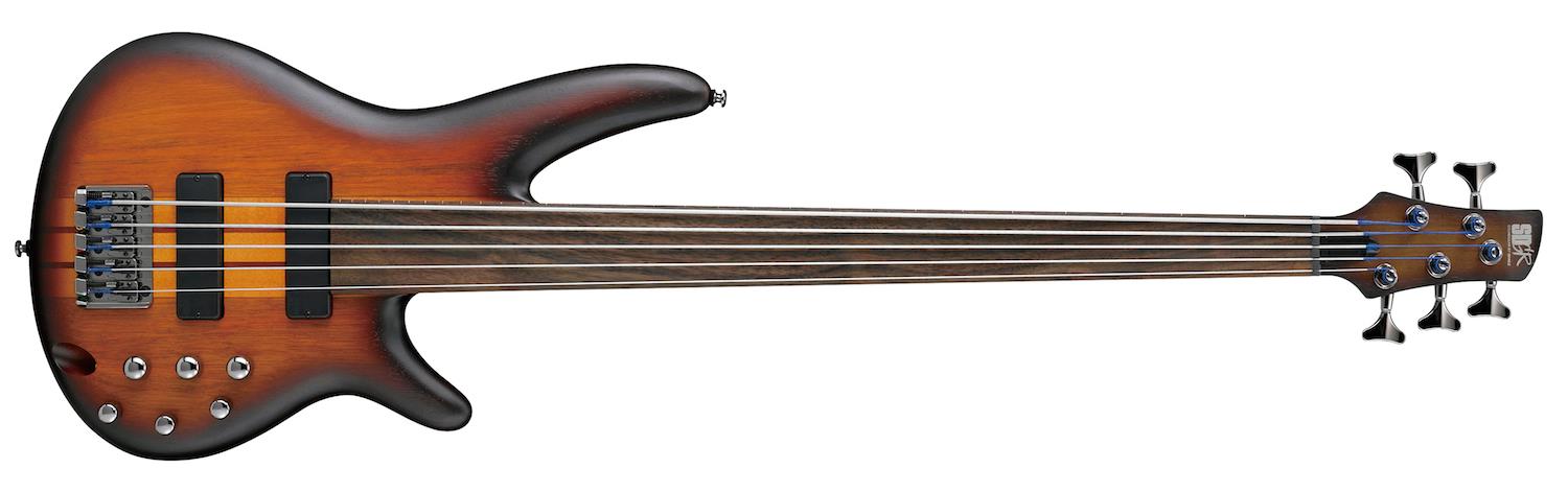 Ibanez SRF705 Bass Workshop Fretless, 5 String, Brown Burst Flat