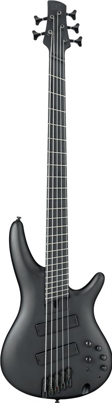 Ibanez SRMS625EX-BKF Iron Label, Multi-Scale, 5-String, Black Flat Bass Guitar