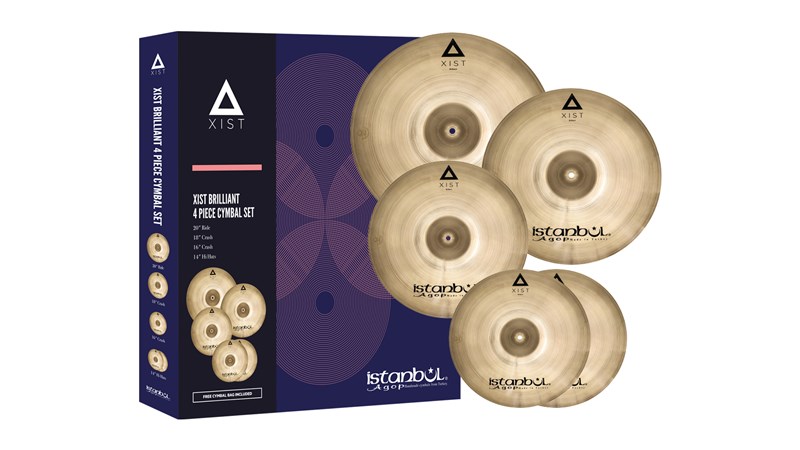 Istanbul Agop Xist Brilliant Cymbal Set Plus 18in Crash and Case