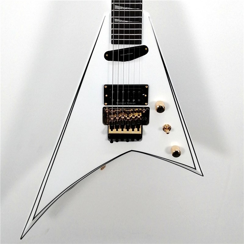 Jackson Concept Series Rhoads RR24 HS, Ebony Fingerboard, White with Black Pinstripes, Ex-Display