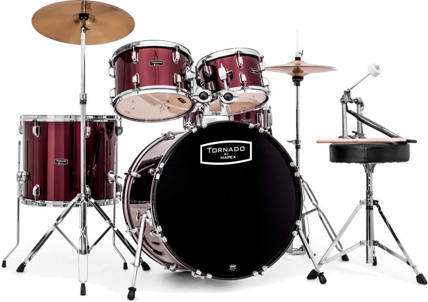 Mapex TND5044TC Tornado 5 Piece Fusion Kit, Burgundy