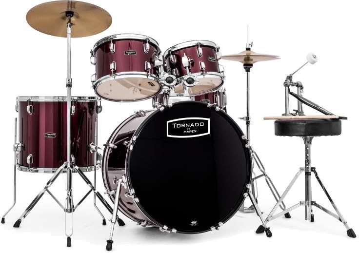 Mapex TND5294FTC Tornado 5 Piece Rock Kit, Burgundy