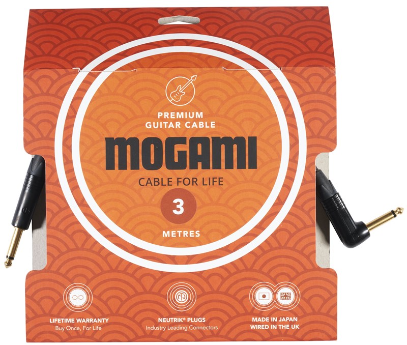 Mogami 2524 Premium Instrument Straight to Angled Cable, 3m