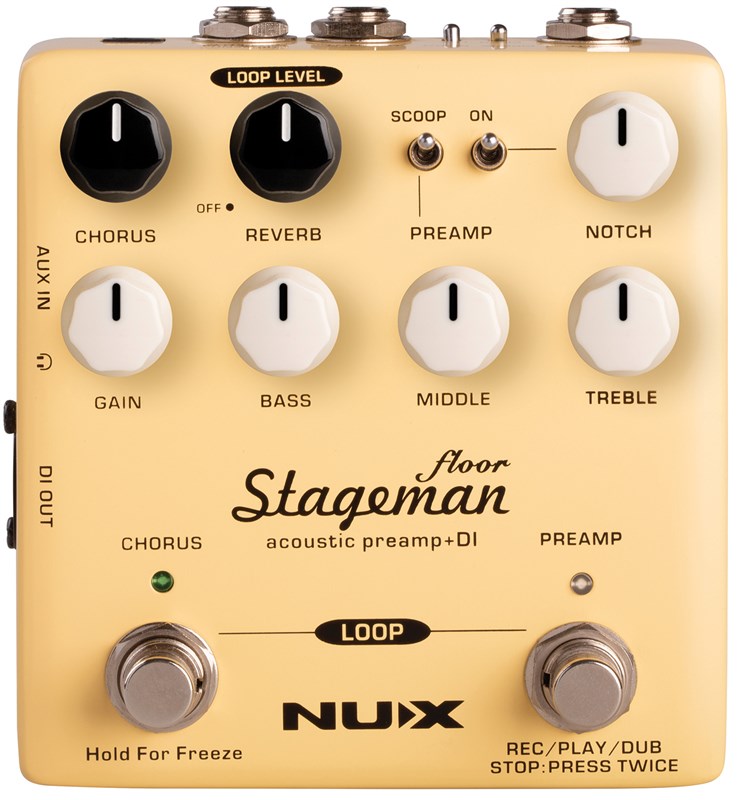 NU-X Stageman Floor Acoustic Preamp DI Pedal Effects Pedal