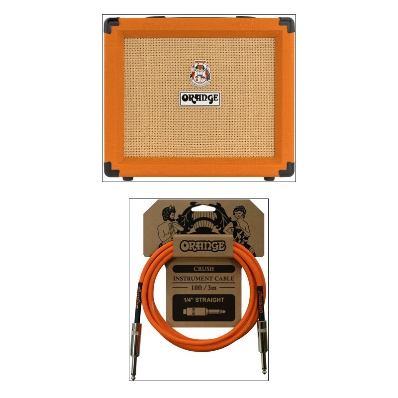 Orange Crush 20 Practice Combo & Cable Bundle