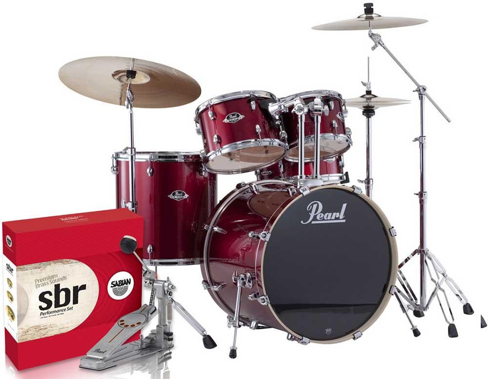 Pearl drum deals set red