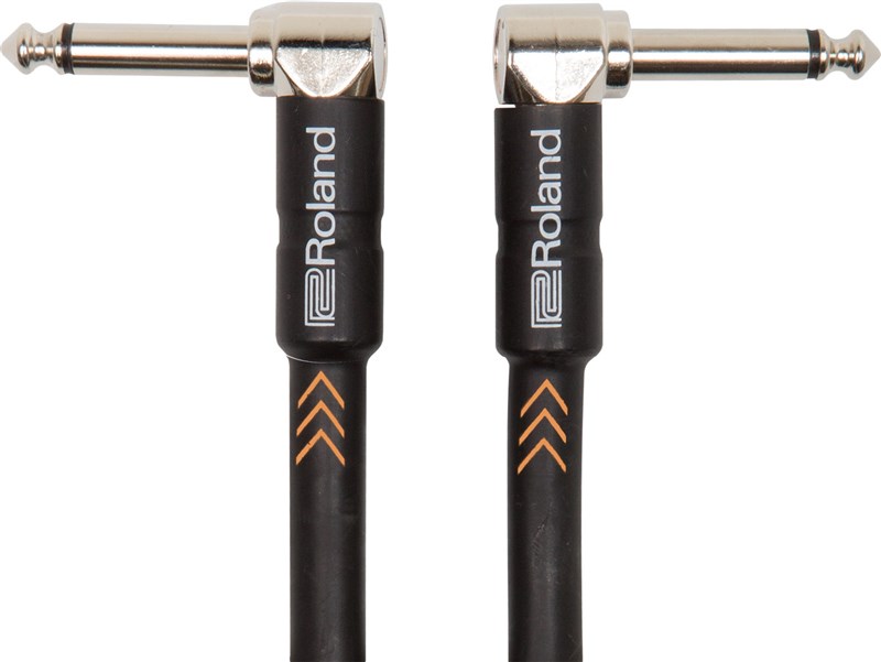 Roland RIC-B3AA Black Instrument Patch Cable, Angled, 3ft/1m