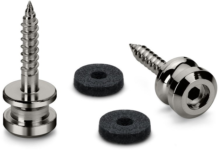 Schaller 24030600 S-Lock End Pin with Screw, Medium, Ruthenium, 2 Pack