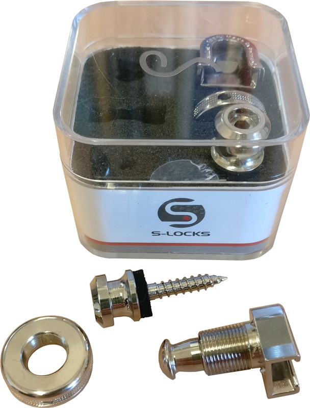 Schaller 14010401 S-Lock Strap Locks, Black Chrome, 2 Pack