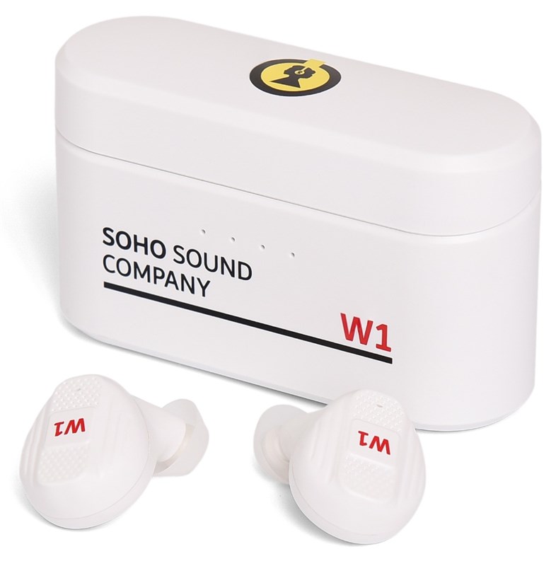 Soho Sound Company W1 Earbuds with Power Bank, White