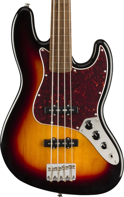 Squier Classic Vibe '60s Jazz Bass Fretless, Laurel Fingerboard, 3 Colour Sunburst