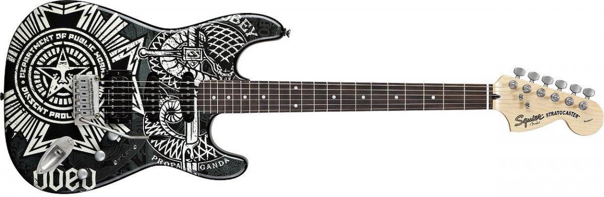 Squier OBEY Graphic Strat HSS Dissent