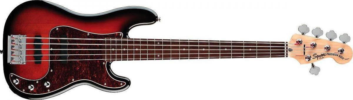 Squier Standard P Bass Special 5-String Bass Burst, Fender Squier P Bass  Special