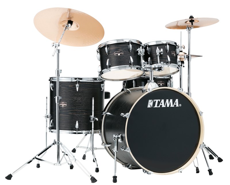 Tama IE52KH6W Imperialstar 5pc Shell Pack with Hardware, Black Oak Wrap