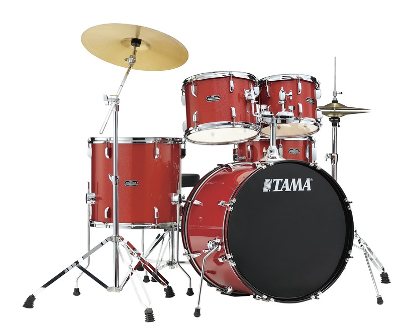 Tama ST52H5Z Stagestar 5 Piece Kit with Zildjian Cymbal Set, Red Sparkle 